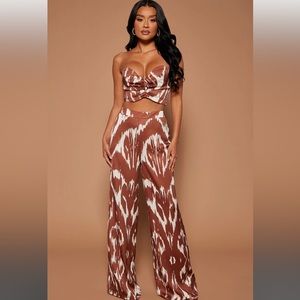 Fashion Nova- Satin Pants Set